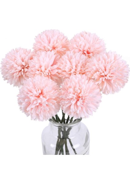 Yapay Çiçek Krizantem Kartopu Toz Pembe 7 Ayrı Tek Dal Demet