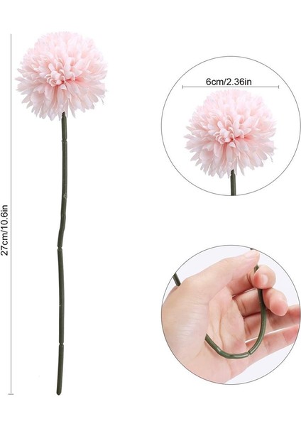 Yapay Çiçek Krizantem Kartopu Toz Pembe 7 Ayrı Tek Dal Demet fırsatları