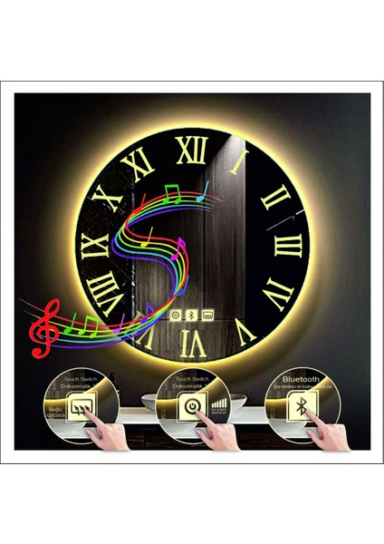 70 cm Beyaz Ledli Tasarım Kumlamalı Dokunmatik Bluetoothlu Buğu Önleyicili Banyo Aynası Makyaj Ayna modelleri