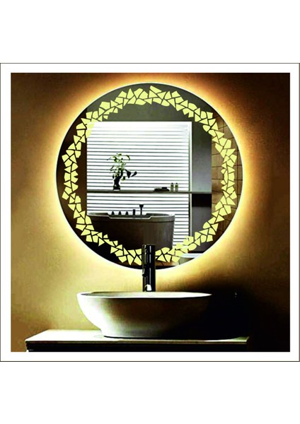 80 cm Günışığı Ledli Tasarım Kumlamalı Banyo Aynası Makyaj Aynası Işıklı Ayna fiyatları