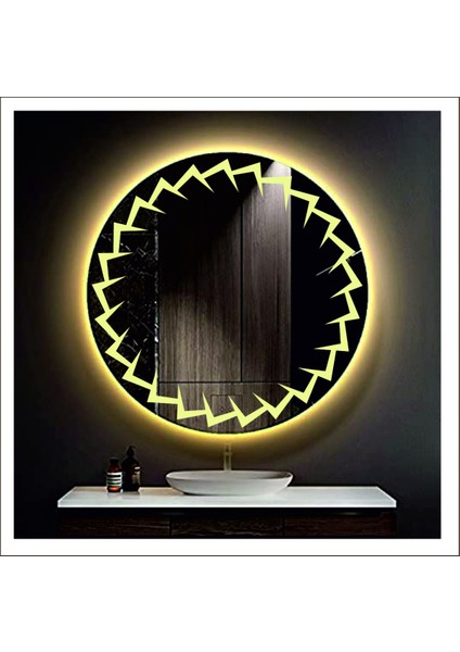 80 cm Beyaz Ledli Tasarım Kumlamalı Banyo Aynası Makyaj Aynası Işıklı Ayna fırsatları