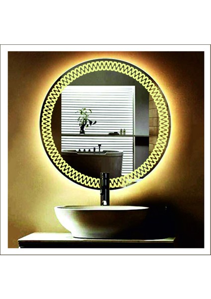 55 cm Günışığı Ledli Tasarım Kumlamalı Banyo Aynası Makyaj Aynası Işıklı Ayna fiyatları