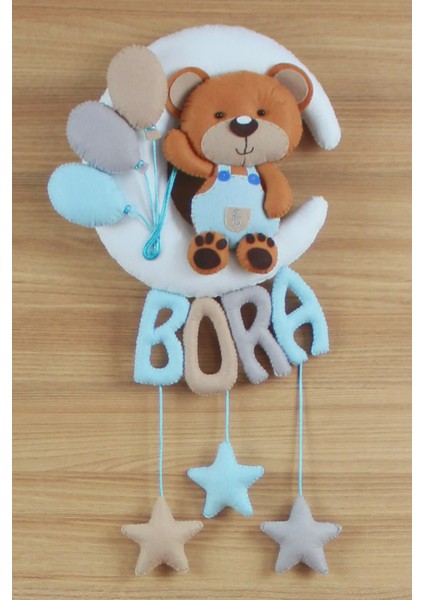 Bora Isimli Aydede Ayıcık Bebek Odası Kapı Süsü