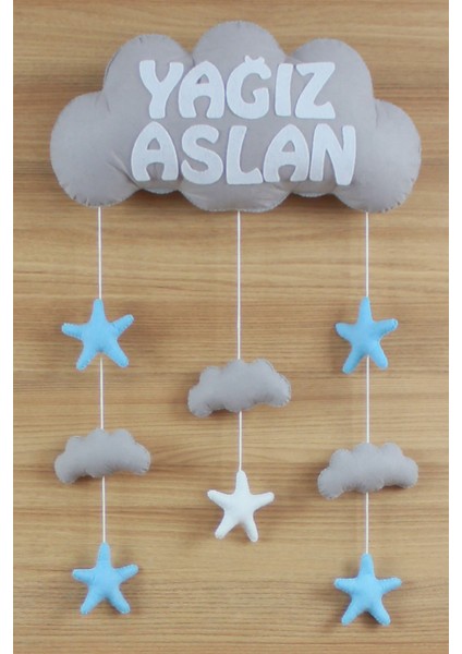 Yağız Aslan Isimli Bulutlu Bebek Kapı Süsü
