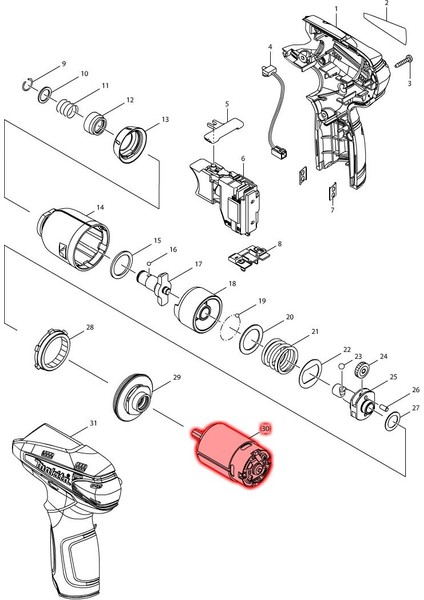 Makita TD090D Motor 10.8V Ürün Kodu 629851-8