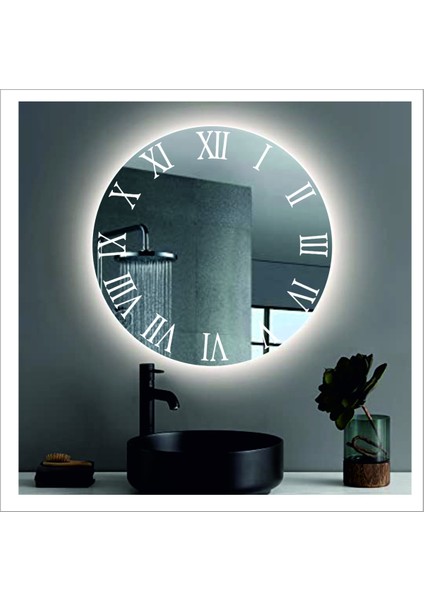 80 cm Beyaz Ledli Tasarım Kumlamalı Banyo Aynası Makyaj Aynası Işıklı Ayna fiyatları