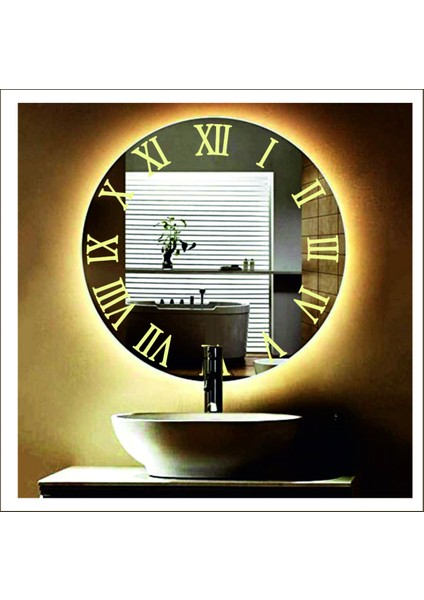 90 cm Beyaz Ledli Tasarım Kumlamalı Banyo Aynası Makyaj Aynası Işıklı Ayna indirimleri