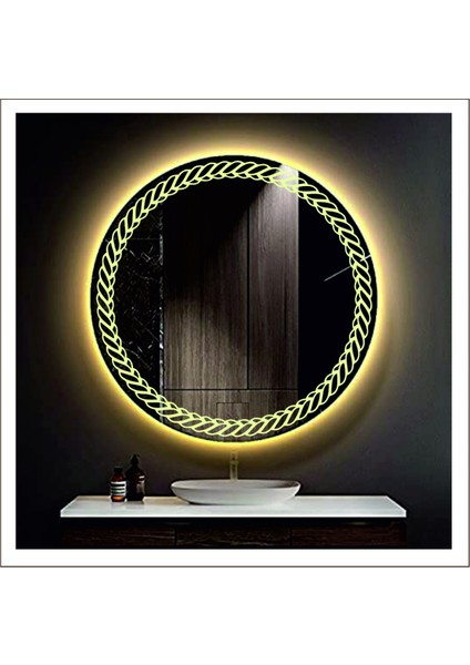 90 cm Beyaz Ledli Tasarım Kumlamalı Banyo Aynası Makyaj Aynası Işıklı Ayna fırsatları