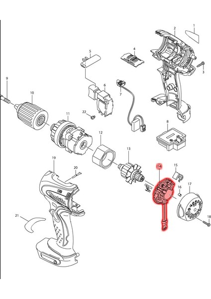 Makita BDF445 Kömür Yatağı Ürün Kodu 638857-5