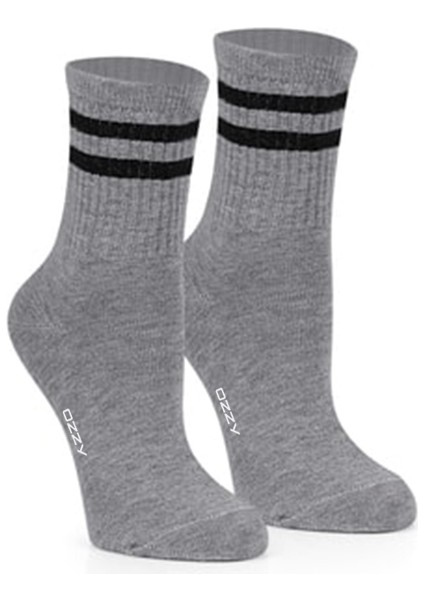 Ozzy Socks 3lü Bayan Kolej Çorabı Sarı Gri Beyaz