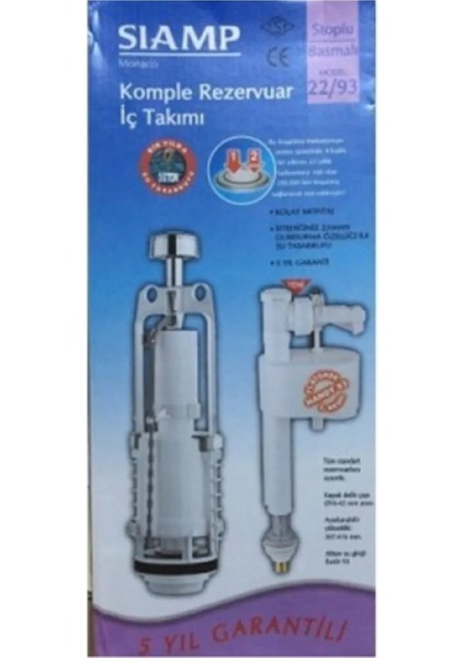 Dy Tema Siamp Klozet Rezervuar Iç Takım 22/93