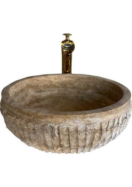 Noche Traverten Dışı Çizik Patlatma Çanak Lavabo modelleri