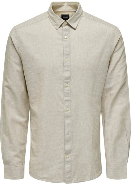 Erkek Onscaiden Slim Fit Keten Gömlek 22012321 Bej