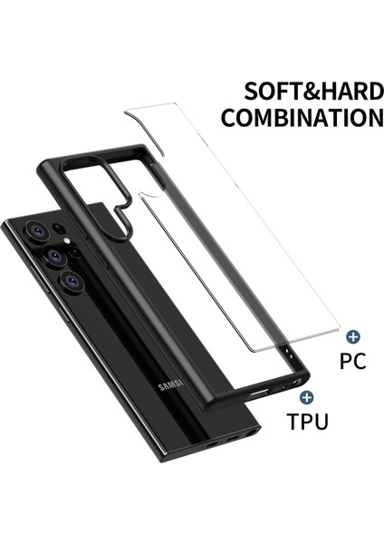 Casestreet Samsung Galaxy S23 Ultra Kılıf Alphin Impact Silikon Ultra Koruma Transparan Lacivert