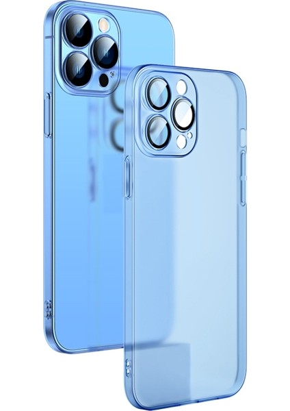 Apple iPhone 14 Pro Max Kılıf Kamera Korumalı Mat Pp Alp Silikon Mavi