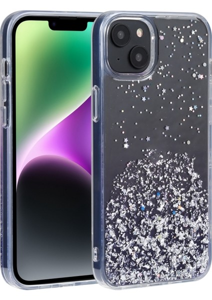 Apple iPhone 14 Plus Kılıf Damla Simli Diamond Alp Sert Silikon
