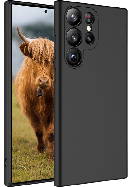 Casestreet Samsung Galaxy S23 Ultra Kılıf Mara Lansman Silikon Mat Soft Içi Süet Siyah