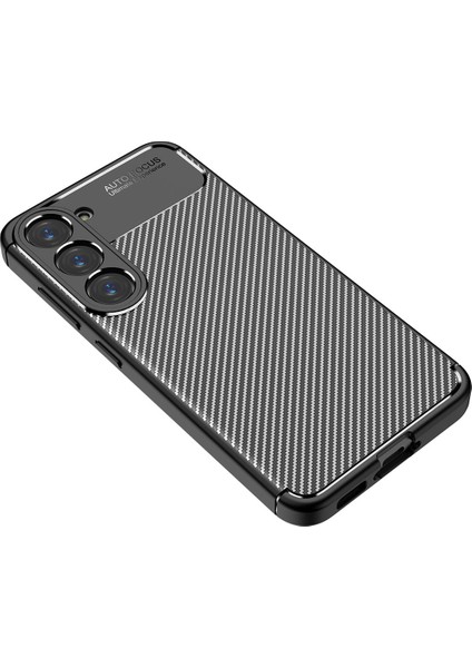 Casestreet Samsung Galaxy S23 Kılıf Negro Silikon Karbon Kamera Korumalı +Nano Glass Siyah