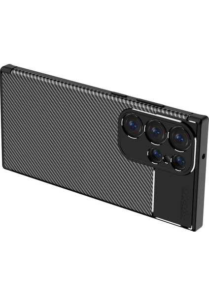 Casestreet Samsung Galaxy S23 Ultra Kılıf Negro Karbon Silikon Dizayn+Full Ekran Koruyucu Siyah modelleri