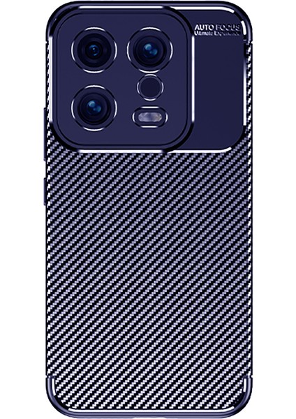 Casestreet Xiaomi Mi 13 Kılıf Negro Karbon Silikon Dizayn+Full Ekran Koruyucu Lacivert