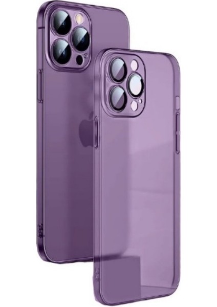 Apple iPhone 14 Pro Max Kılıf Kamera Korumalı Mat Pp Alp Silikon Derin Mor
