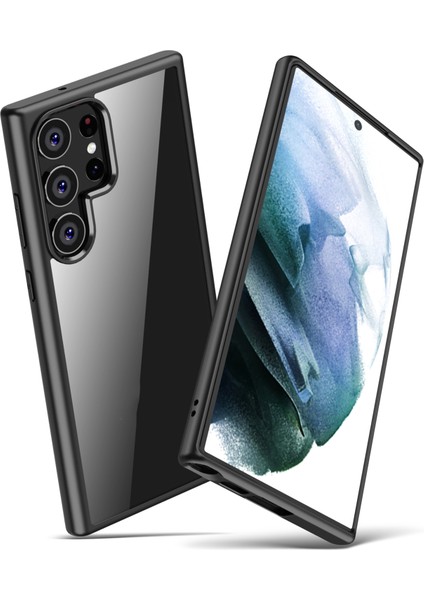 Samsung Galaxy S23 Ultra Kılıf Alphin Impact Silikon Ultra Koruma Transparan Lacivert modelleri