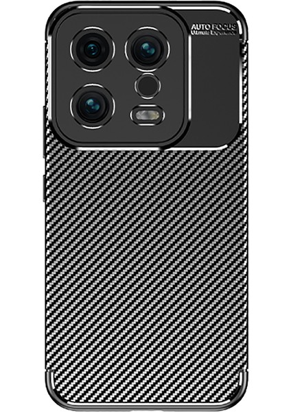 Xiaomi Mi 13 Kılıf Negro Karbon Silikon Dizayn+Full Ekran Koruyucu Siyah