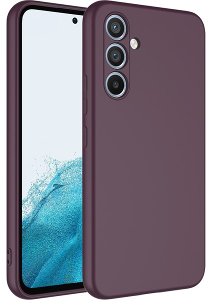 Samsung Galaxy A34 Kılıf Mara Lansman Silikon Mat Soft Içi Süet Mürdüm