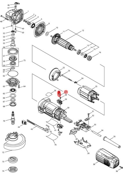 Makita GA4540R Kömür Fırça CB-325 Ürün Kodu 195001-2