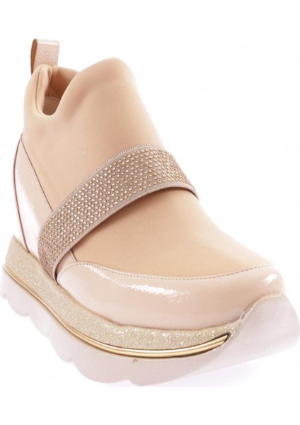 1063-23Y Kadin Mega Kalin Taban Strech Detayli Silver Taş Bantli Sneakers Ayakkabi fiyatları