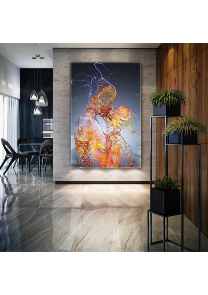 Aşk Sevgililerden Saçılan Elektrik Love Eletricity Kanvas Tablo