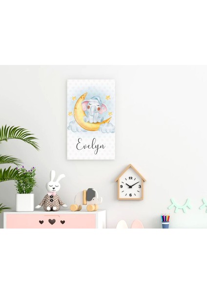 Çocuklara Özel Isimli Bebek Odası Kanvas Tablo 30X50CM, Bebek Odası Dekoru, Bebek Hediyesi, Ev Dekorasyonu
