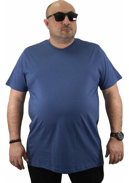 Mocgrande Büyük Beden Basic Tişört 11100 Indıgo