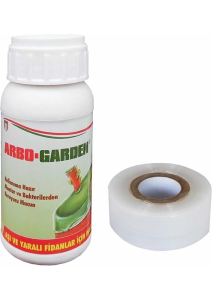 Arbo-Garden Aşı Macunu Kullanıma Hazır Aşı Macunu 350 gr Aşı Bağlama Bandı 30MM 135 Metre Şeffaf