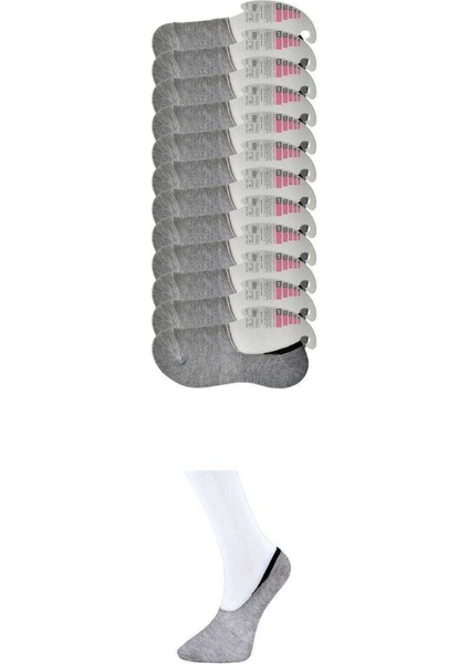 Gri Kadın Babet Çorap 12 çift