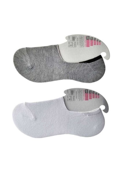 Gri ve Beyaz Kadın Babet Çorap 15 çift modelleri