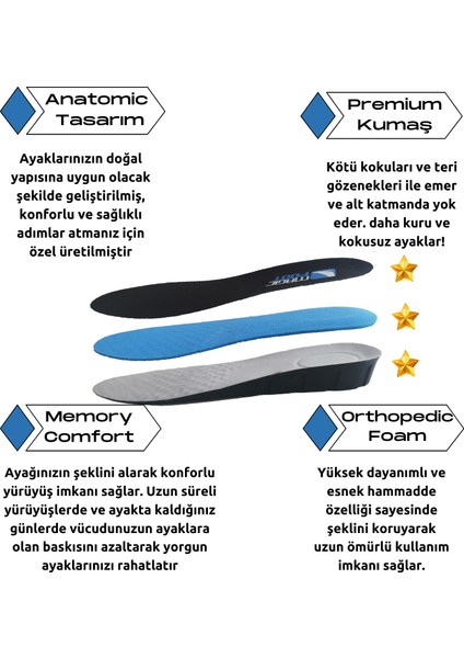 +5 cm Boy Uzatıcı Tabanlık Geliştirilmiş Tüm Ayakkabılarda Uyumlu Gizli Boy Yükseltici