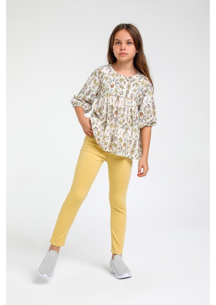 Kız Çocuk Slim Fit Örme Pantolon