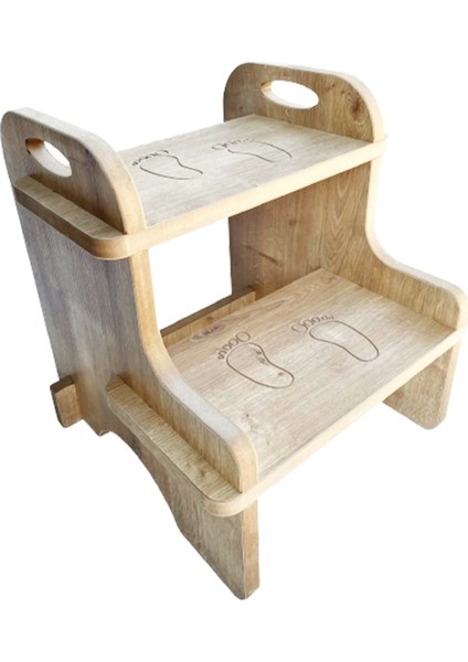 Mdf Doğal Ahşap Çocuk Yetişkin Tabure Basamak modelleri