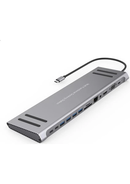 Gn-79 Laptop Dock Istasyonu 14 In 1 USB 3.0 Type-C Adaptör Hub Macbook Samsung Vs