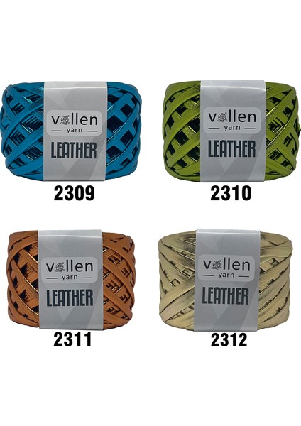 Vollen Yarn Premium Deri Ip Metalik Ip Çanta Ipi,parlak Penye İP.120 Gram