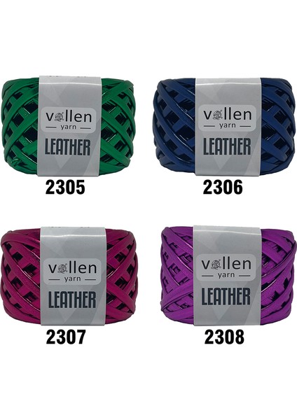 Vollen Yarn Premium Deri Ip Metalik Ip Çanta Ipi,parlak Penye İP.120 Gram