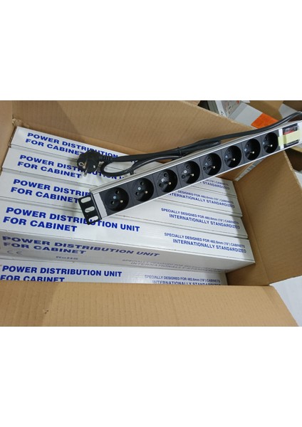 19" 1u 8'li Fransız Ups Anahtarlı Alüminyum Pdu (10 Adet )