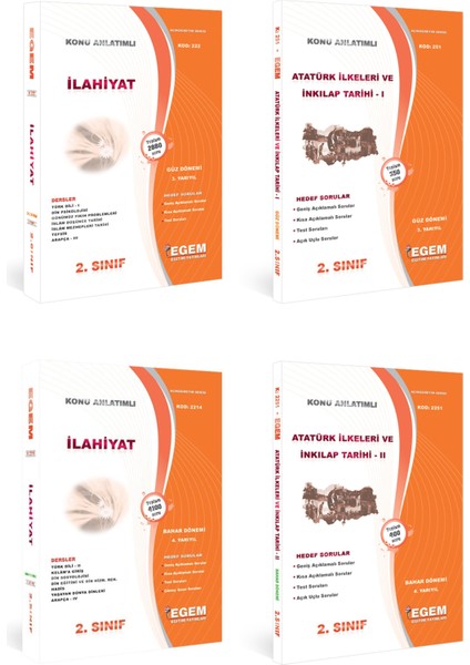 AÖF Açık Öğetim İlahiyat 2. Sınıf Güz ve Bahar Dönemleri Konu Soru Tüm Set