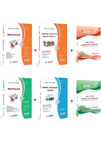 AÖF Açık Öğetim Sosyoloji 2 ve 3. Sınıf 4 ve 6 Dönem (Bahar) Konu Anlatımlı Soru Bankası Set +Çıkmış