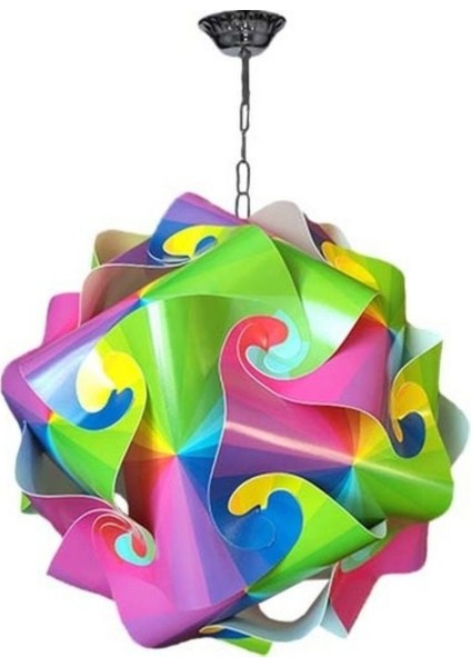 Gökkuşağı Desenli Yapboz Puzzle Plastik Avize (30 Adet De-Monte Plaka)