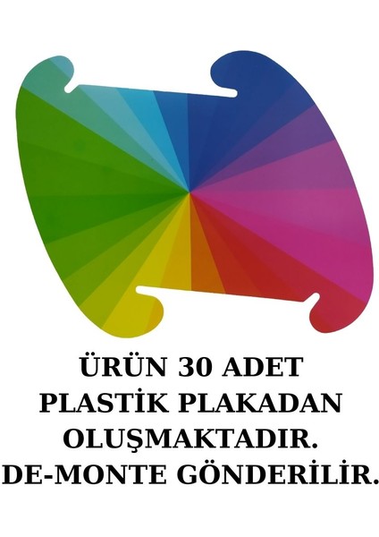 Gökkuşağı Desenli Yapboz Puzzle Plastik Avize (30 Adet De-Monte Plaka) fırsatları