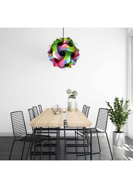 Gökkuşağı Desenli Yapboz Puzzle Plastik Avize (30 Adet De-Monte Plaka) modelleri