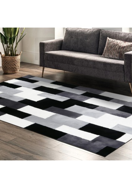 Gri Siyah Peluş Halı 160 x 230 cm fiyatları