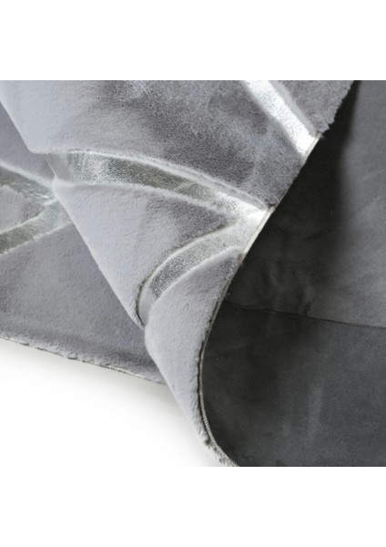 Gri Gümüş Bordürlü Peluş Halı 200 x 300 cm modelleri